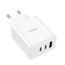 Мережевий зарядний пристрій HOCO C126A 2*TYPE-C PD 40W + QC3.0, БІЛИЙ