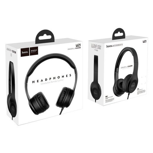 Дротові навушники HOCO W21, чорний