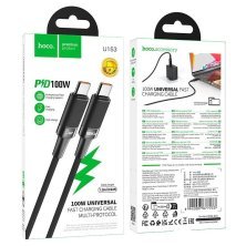 USB-C кабель HOCO U153 Type-C to Type-C 100W 1.2 м, чорний
