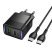 Мережевий зарядний пристрій HOCO CS112A TYPE-C PD 30W / USB QC 3.0 + кабель TYPE-C - TYPE-C, чорний