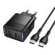 Мережевий зарядний пристрій HOCO CS112A TYPE-C PD 30W / USB QC 3.0 + кабель TYPE-C - TYPE-C, чорний