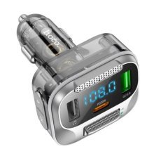 FM трансмітер HOCO E75 Bluetooth з швидкою зарядкою USB-C PD 30W + 1USB QC3.0 18W + 1USB FLASH з гучним зв'язком ЧОРНИЙ