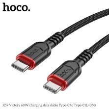 USB-C кабель HOCO X59 60W Type-C - Type-C 3 MЕТРИ ЧОРНИЙ