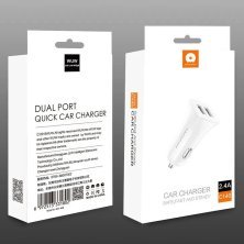 Автомобільний зарядний пристрій WUW C140 2 USB 2.4A FAST CHARGING БІЛИЙ (70)