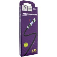 Кабель USB Denmen D09T магнітний MAGNET USB - Type-C (2.4A) ТКАНИНОВА ОПЛЕТКА