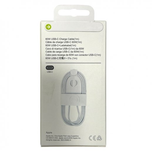 Кабель USB-C для iPhone Type-C to Type-C MUF72ZM/A Model A1997 1 метр 60W 16 PRO MAX ткань в упаковке