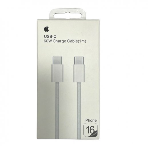 Кабель USB-C для iPhone Type-C to Type-C MUF72ZM/A Model A1997 1 метр 60W 16 PRO MAX ткань в упаковке