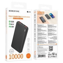Портативний зарядний пристрій (Power Bank) BOROFONE BJ56 Graceful 22.5W + PD 20W 10000 mAh, чорний