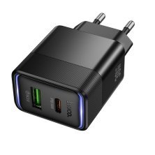Мережевий зарядний пристрій HOCO CS112A TYPE-C PD 30W + USB QC 3.0, чорний