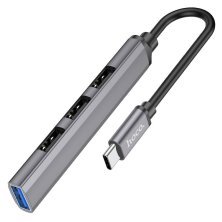 USB-хаб HOCO HB26 4в1 роз'єм Type-C (1 порт USB 3.0 + 3 порти USB 2.0)