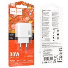 Мережевий зарядний пристрій HOCO CS55A TYPE-C PD 30W + USB QC 3.0, білий
