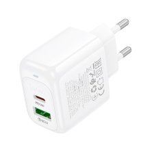 Мережевий зарядний пристрій HOCO CS55A TYPE-C PD 30W + USB QC 3.0, білий