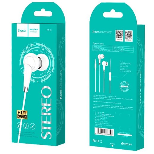 Дротові навушники HOCO M58, білий