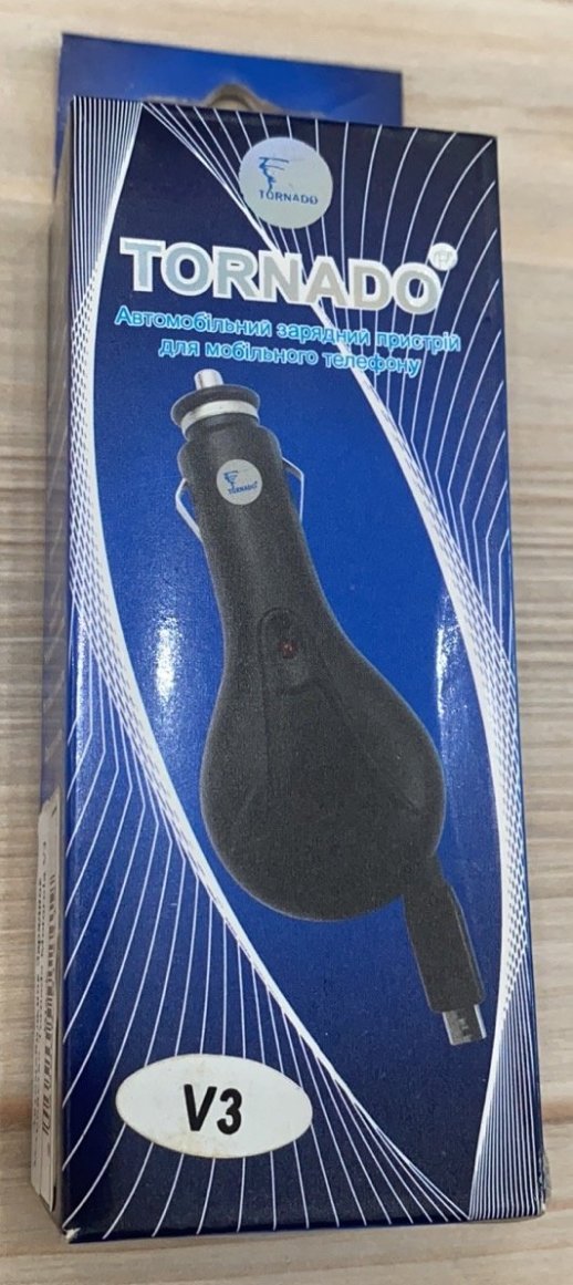 Автомобільний зарядний пристрій Tornado Motorola V3 Black