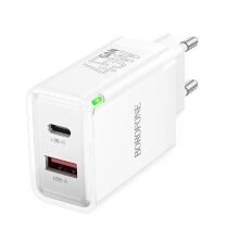 Мережевий зарядний пристрій BOROFONE BN16 PD 45W USB-C + USB-A QC 3.0 18W