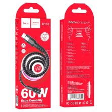 USB-C кабель HOCO U110 60W Type-C - Type-C 1.2M ЧОРНИЙ