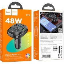 FM трансмітер HOCO E76 Bluetooth з гучним зв'язком ЧОРНИЙ