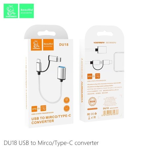OTG DENMEN DU18 2IN1 TYPE-C + MICRO to USB 3.0 CONVERTOR