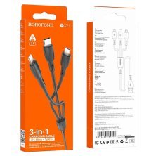 USB кабель BOROFONE BX71 charging data 3in1 USB - Type-C/MicroUSB/Lightning