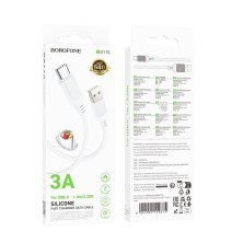 USB кабель BOROFONE BX115 Lotto USB - Type-C Silicone, 1 метр, білий