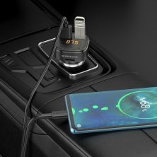 FM Модулятор BOROFONE BC43 з підтримкою швидкого заряджання QC3.0  Bluetooth / гучномовець