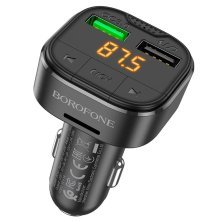 FM Модулятор BOROFONE BC43 з підтримкою швидкого заряджання QC3.0  Bluetooth / гучномовець