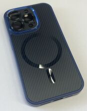 Case Carbone Shield Magsafe  for Apple Iphone 15 Pro Dark Blue