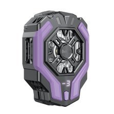 Охолоджувач для смартфона HOCO GM26 Fast Cooling Mobile Phone Cooler з підсвіткою, чорний/фіолетовий