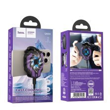 Охолоджувач для смартфона HOCO GM26 Fast Cooling Mobile Phone Cooler з підсвіткою, чорний/фіолетовий