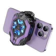 Охолоджувач для смартфона HOCO GM26 Fast Cooling Mobile Phone Cooler з підсвіткою, чорний/фіолетовий