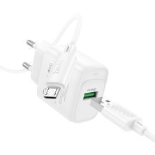 Сетевое зарядное устройство HOCO C140A USB QC3.0 18W + кабель USB - MICRO, белый