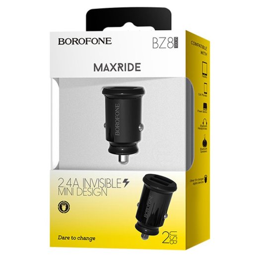 Автомобільний зарядний пристрій Borofone BZ8 2USB 2.4A, чорний