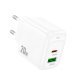 Мережевий зарядний пристрій HOCO CS54A TYPE-C PD 20W + USB QC 3.0, білий