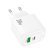 Мережевий зарядний пристрій HOCO CS54A TYPE-C PD 20W + USB QC 3.0, білий