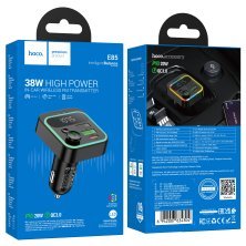 FM-трансмітер HOCO E85 Tiger PD20W + QC3.0 Bluetooth 5.4 (чорний)