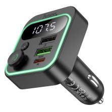 FM-трансмітер HOCO E85 Tiger PD20W + QC3.0 Bluetooth 5.4 (чорний)