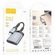 OTG картрідер HOCO UA25 2в1 Type-C (штекер)  -  SD / TF (гнізда), 19 см, сірий