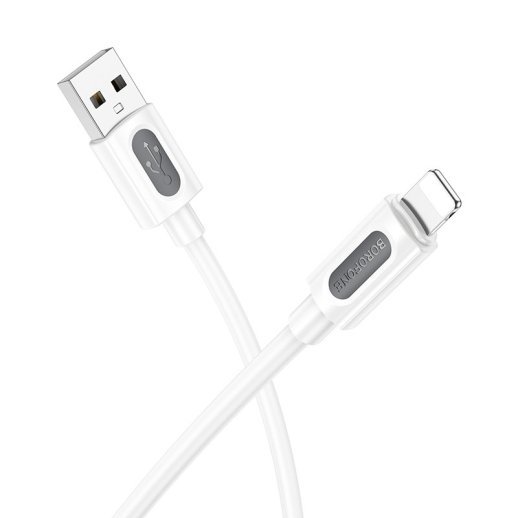 USB кабель BOROFONE BX114 USB  -  Lightning, Silicone, 2.4A, 1 м, білий