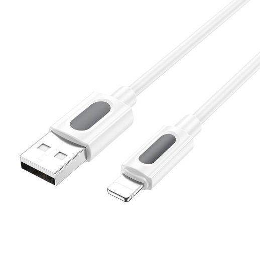 USB кабель BOROFONE BX114 USB  -  Lightning, Silicone, 2.4A, 1 м, білий