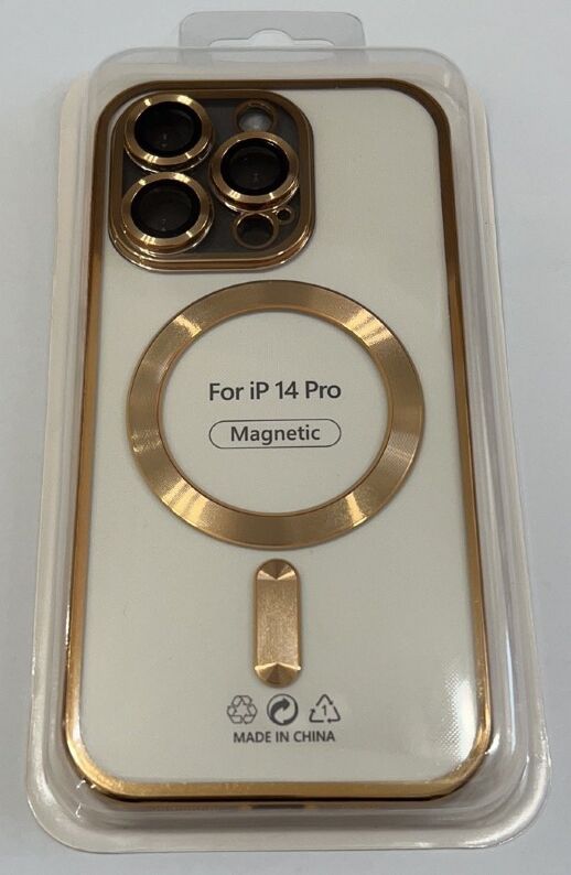 Case Magsafe With Frame for Apple Iphone 14 Pro Gold