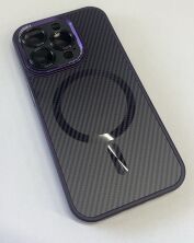 Case Carbone Shield Magsafe  for Apple Iphone 15 Pro Deep Purple