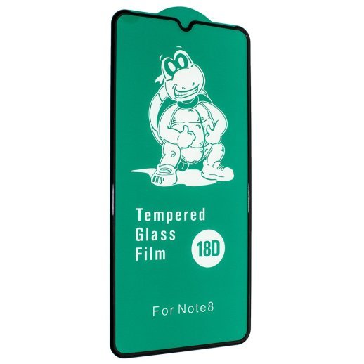 Захисне скло 18D із захисним бортом XIAOMI Redmi Note 8 2019 ЧОРНИЙ