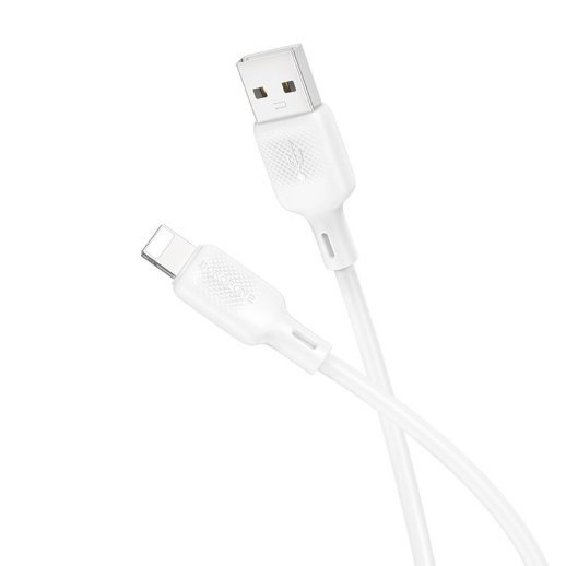 USB кабель BOROFONE BX113 USB - Lightning SILICONE 2,4A 1 метр, білий