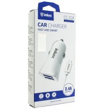 Автомобільний зарядний пристрій INKAX CA-05 2 USB, 3.1A, 15W, USB кабель MICRO