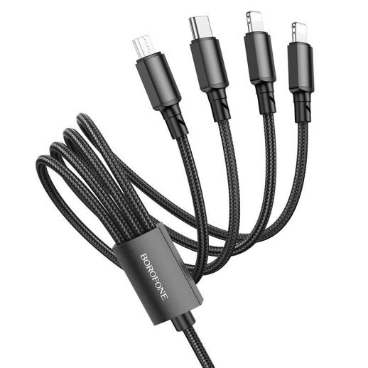 USB кабель BOROFONE BX72 charging data 4in1 USB - Type-C / Micro USB / 2 * Lightning