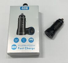 Автомобільний зарядний пристрій TE-P8 40w PD 2Type-C Чёрный