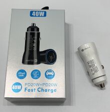 Автомобільний зарядний пристрій TE-P8 40w PD 2Type-C Чёрный