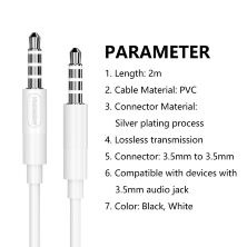 AUX КАБЕЛЬ Denmen DX02 jack 3.5мм 2M WHITE