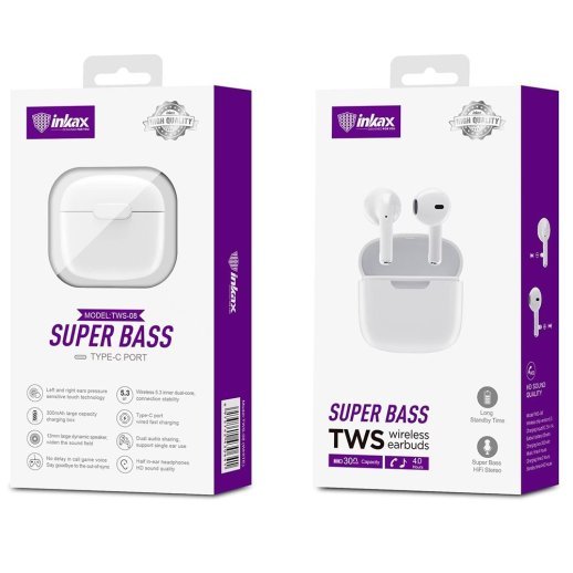 Бездротові навушники INKAX TWS-08 SUPER BASS
