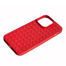 Накладка Шкіра Плетіння для Apple iPhone 14 Pro Red